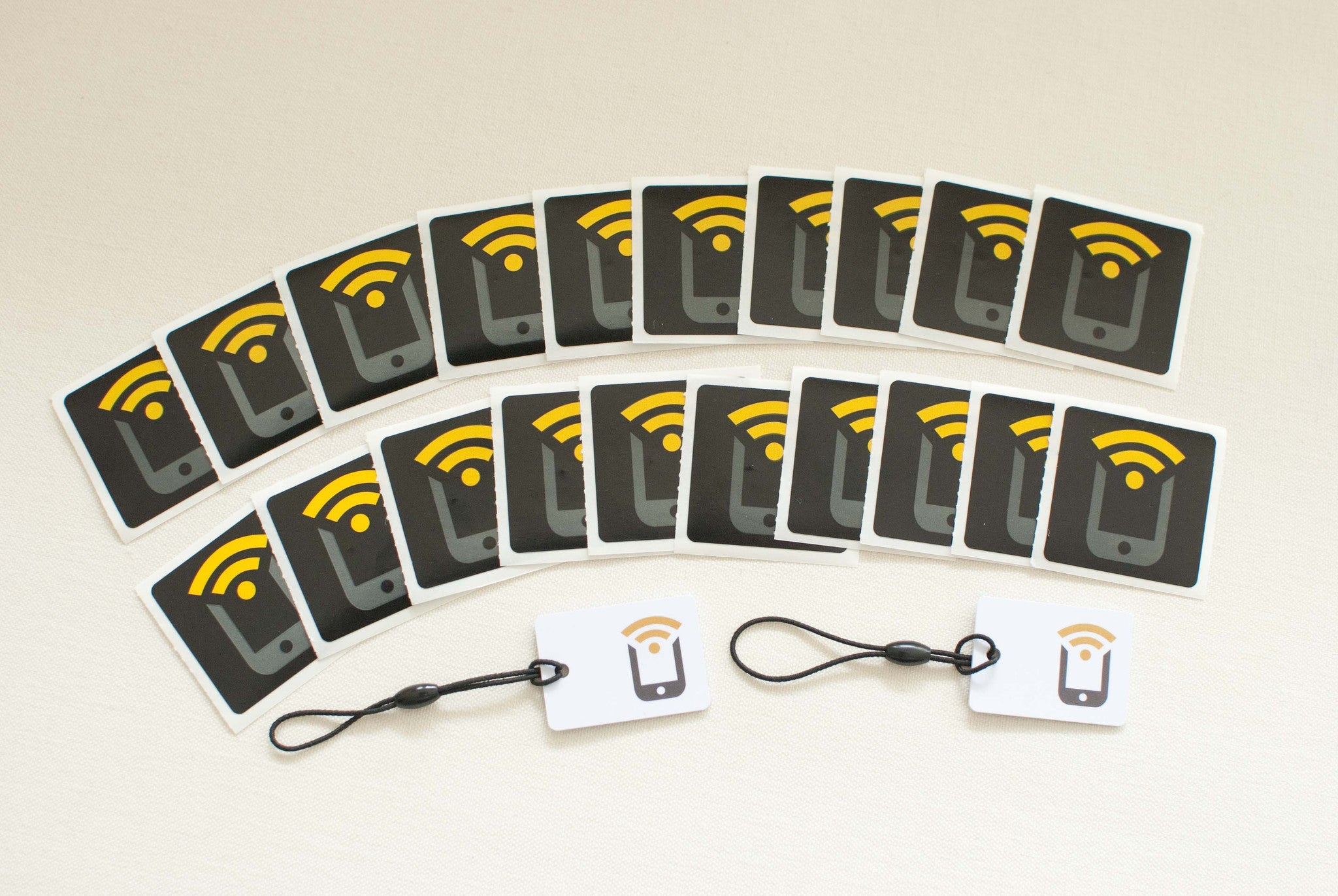 NFC Task Launcher Combo Pack (20 Black Stickers + 2 Keychains)