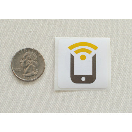 Logo Type 2 NFC Sticker - NTAG - White Square (35mm x 35mm) - 1+