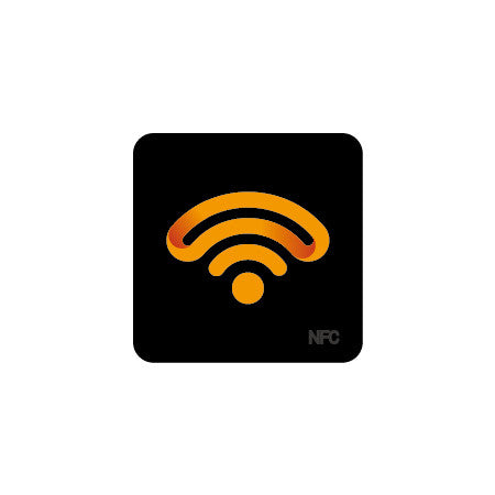 Black PET Logo NFC Sticker - NTAG216 - Square - 35mm