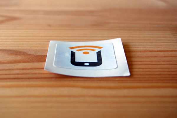 Logo Type 2 NFC Sticker - NTAG - White Square (35mm x 35mm) - 1+