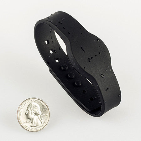 NFC Silicone Adjustable Wristband, Black with NTAG203 - 1+