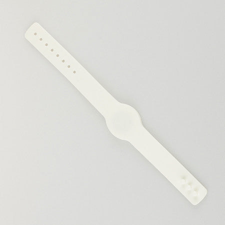 NFC Silicone Adjustable Wristband, White with NTAG203 - 1+