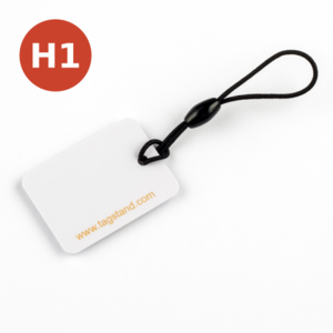 PVC Hang Tag.
NFC hang tag with lanyard. (Shown with laser-scribed text).