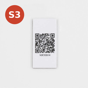 NFC + QR + Code Sticker. NFC tag with unique identifiers and a scannable printed code.