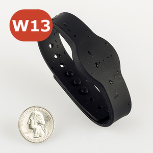 Silicone Watch Silhouette NFC Wristband.
Flexible and waterproof with a watch-face cutout perfect for highlighting a custom logo!