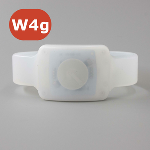 Square face NFC+LED Wristband.
A soft silicone band with a watch-type front face.