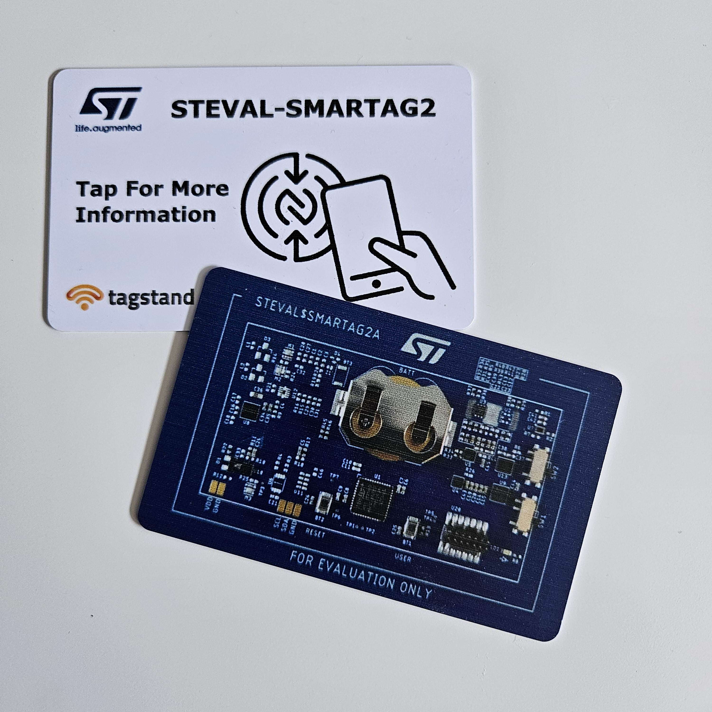 NFC cards promoting STEVAL-SMARTAG2